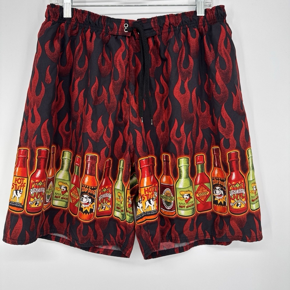 Vintage Big Dogs Swim Trunks Mens XL Purple Dog Graphic Beach Shorts Drawstring